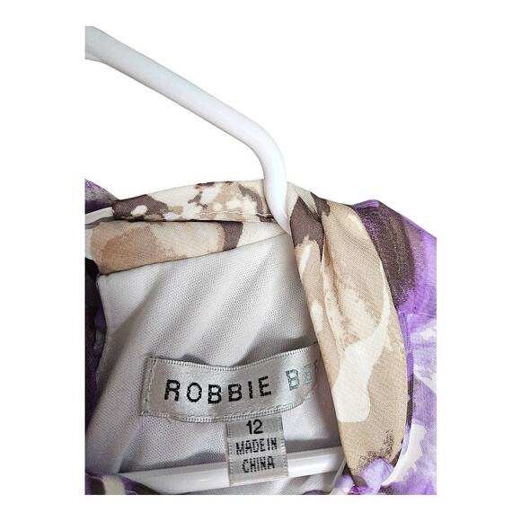 NEW Robbie Bee Women's Sleeveless Back Keyhole Tie Floral Dress White (Size: 12) - Picture 3 of 8